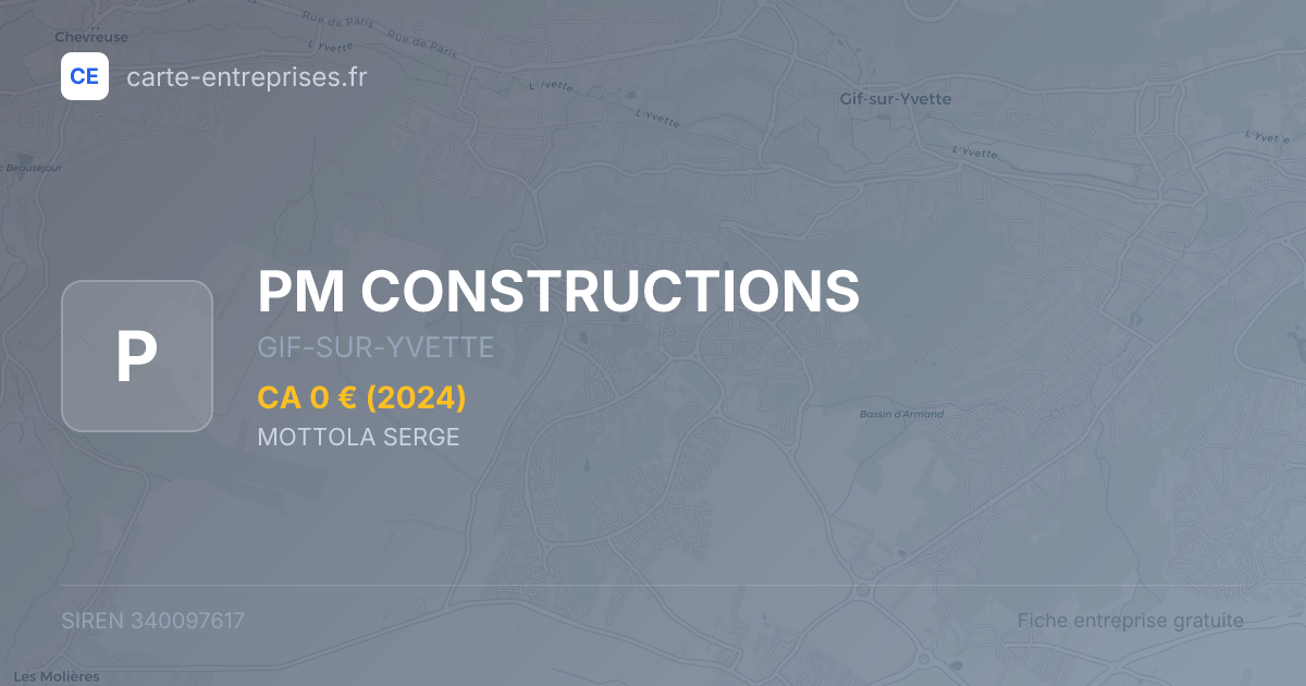PM CONSTRUCTIONS — 340097617 — fiche entreprise