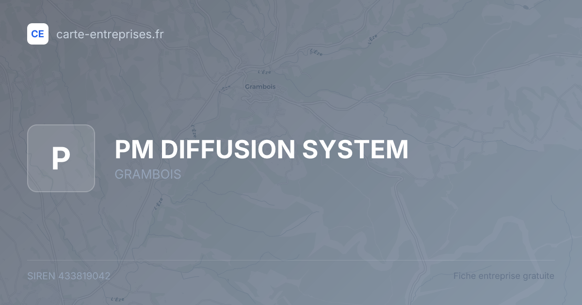 PM DIFFUSION SYSTEM — 433819042 — fiche entreprise
