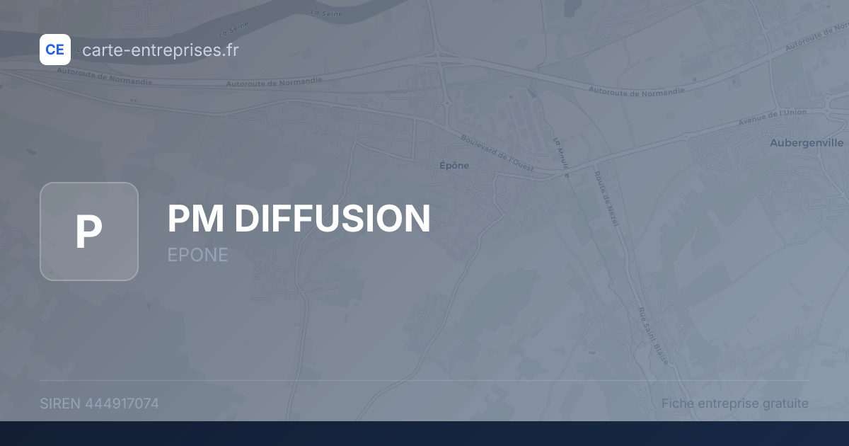 PM DIFFUSION — 444917074 — fiche entreprise
