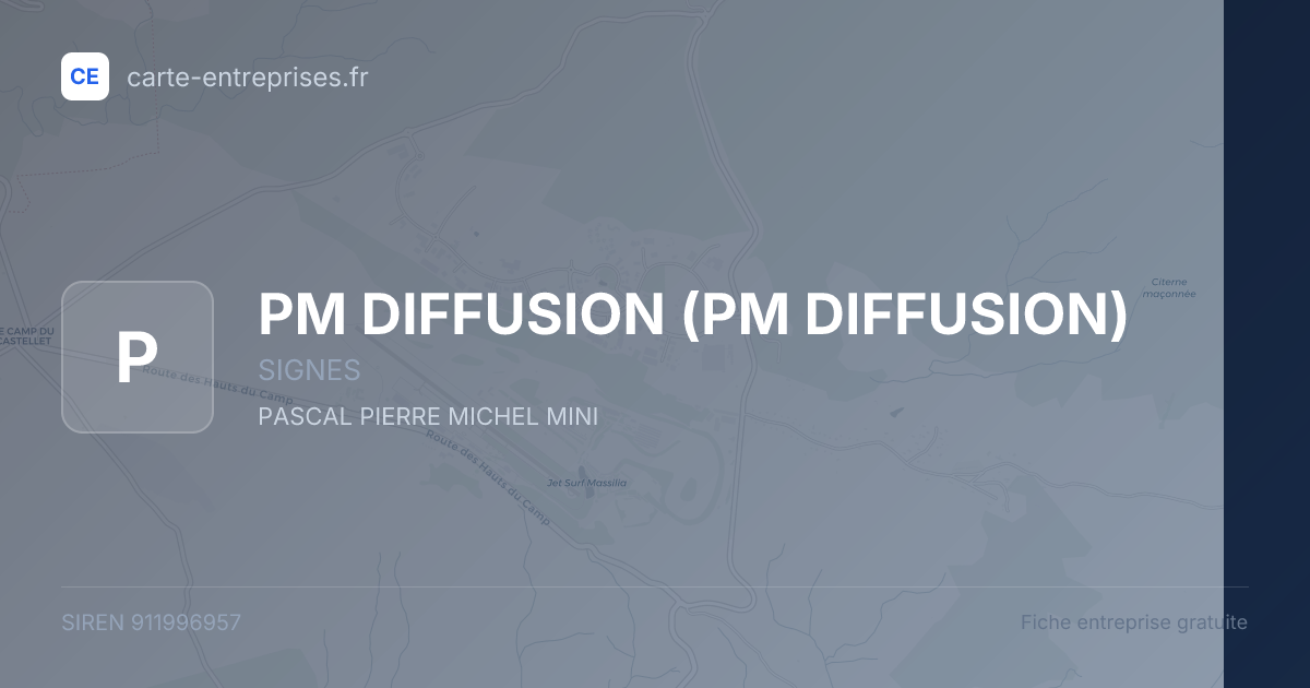 PM DIFFUSION — 911996957 — fiche entreprise