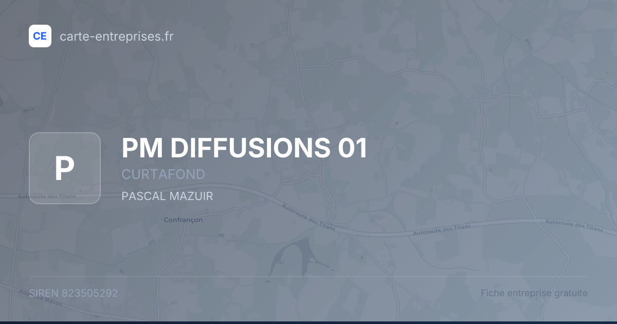 PM DIFFUSIONS 01 — 823505292 — fiche entreprise