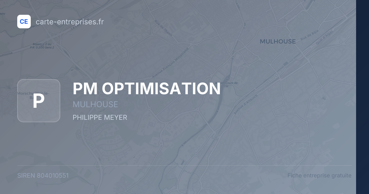 PM OPTIMISATION — 804010551 — fiche entreprise