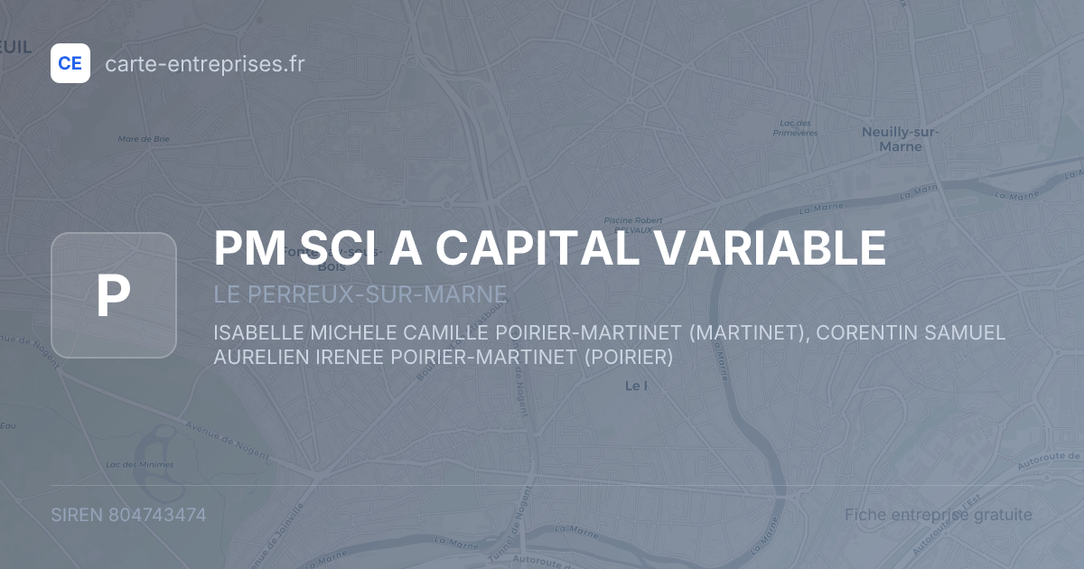 PM SCI A CAPITAL VARIABLE — 804743474 — fiche entreprise