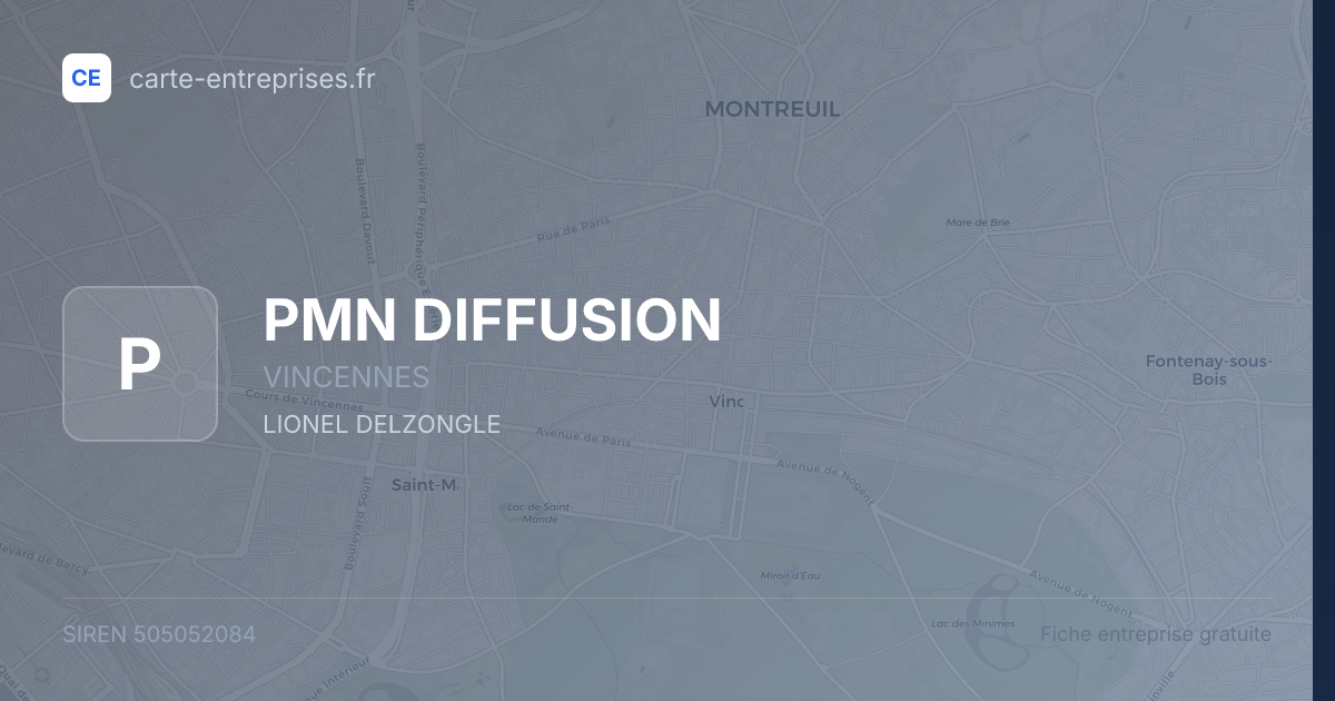 PMN DIFFUSION — 505052084 — fiche entreprise