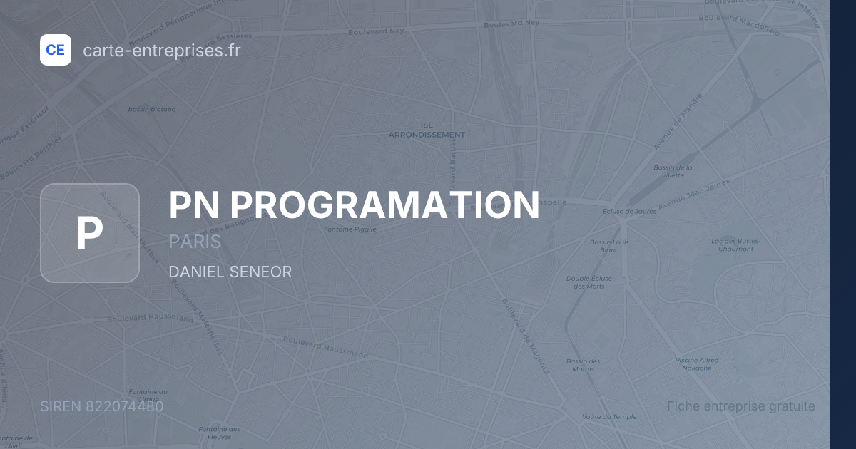 PN PROGRAMATION — 822074480 — fiche entreprise