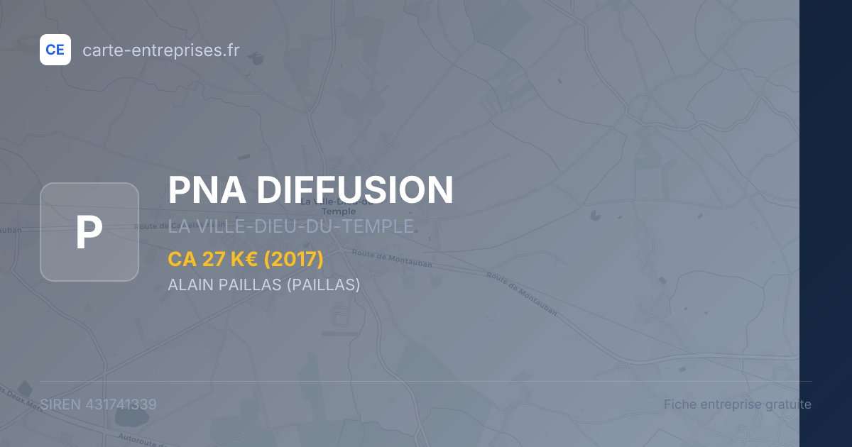 PNA DIFFUSION — 431741339 — fiche entreprise