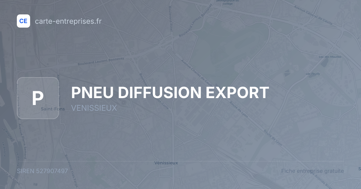 PNEU DIFFUSION EXPORT — 527907497 — fiche entreprise