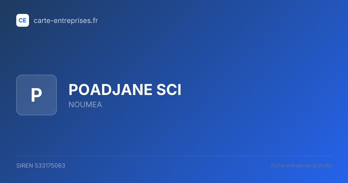 POADJANE SCI — 533175063 — fiche entreprise