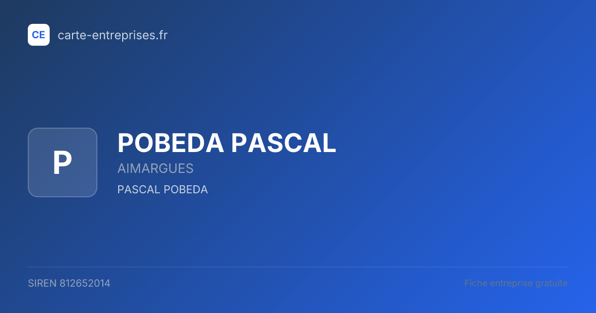 POBEDA PASCAL — 812652014 — fiche entreprise