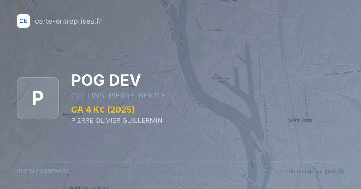 POG DEV — 839665833 — fiche entreprise