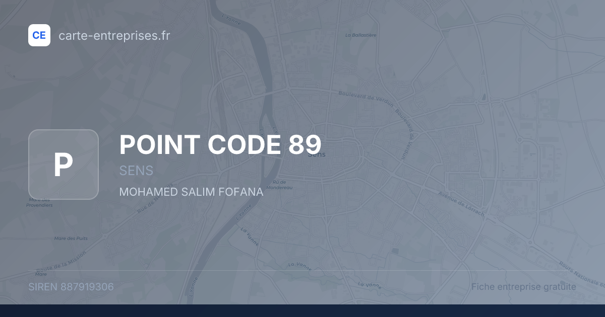 POINT CODE 89 — 887919306 — fiche entreprise