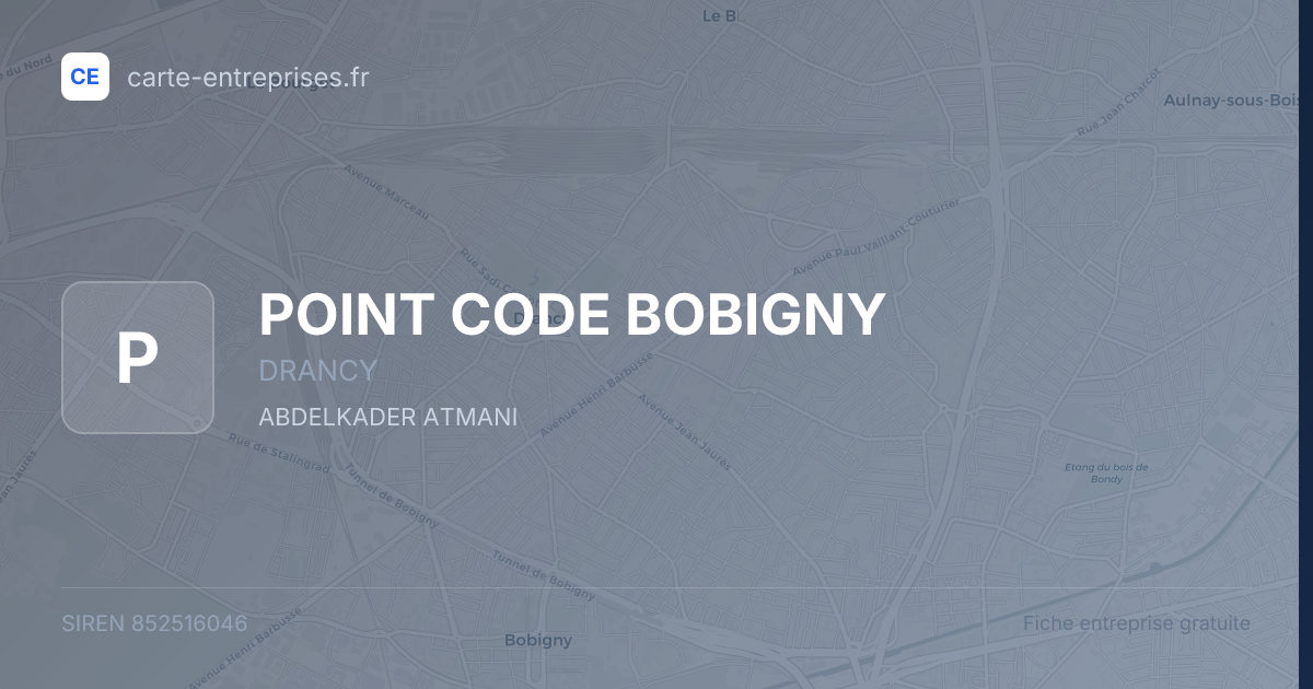 POINT CODE BOBIGNY — 852516046 — fiche entreprise
