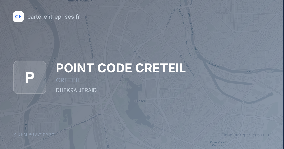 POINT CODE CRETEIL — 892790320 — fiche entreprise