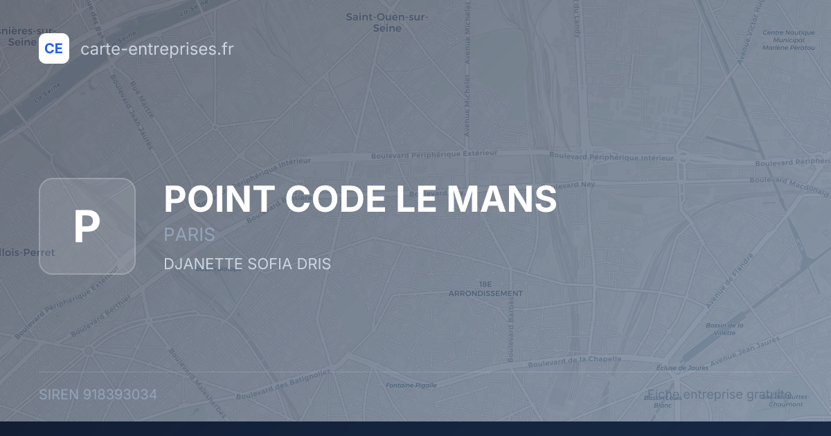 POINT CODE LE MANS — 918393034 — fiche entreprise