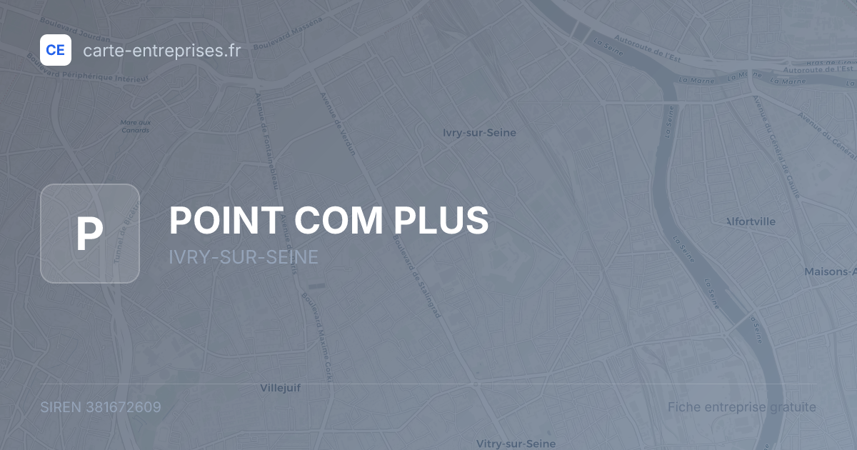 POINT COM PLUS — 381672609 — fiche entreprise