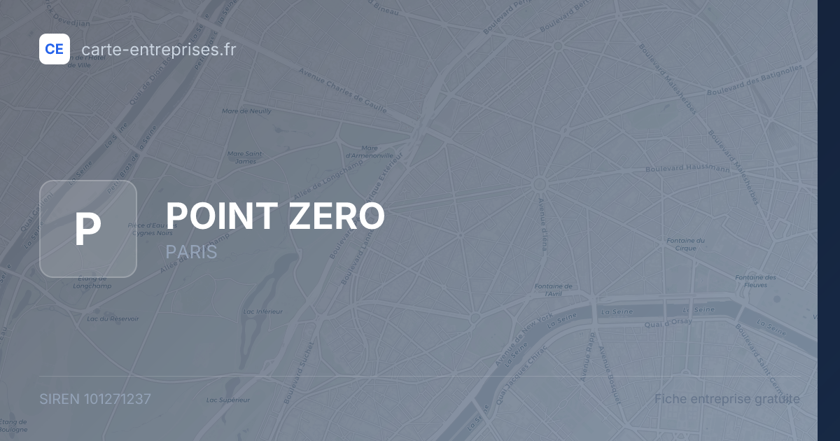 POINT ZERO — 101271237 — fiche entreprise