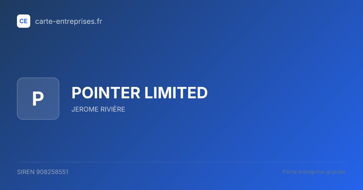 POINTER LIMITED — 908258551 — fiche entreprise