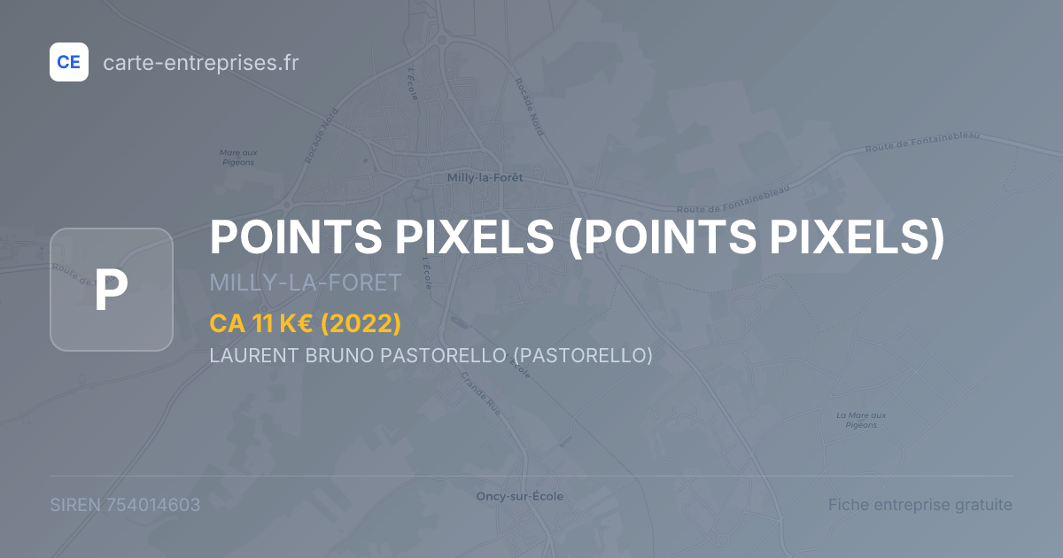 POINTS PIXELS — 754014603 — fiche entreprise