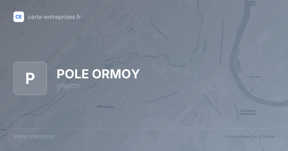 POLE ORMOY — 919628909 — fiche entreprise