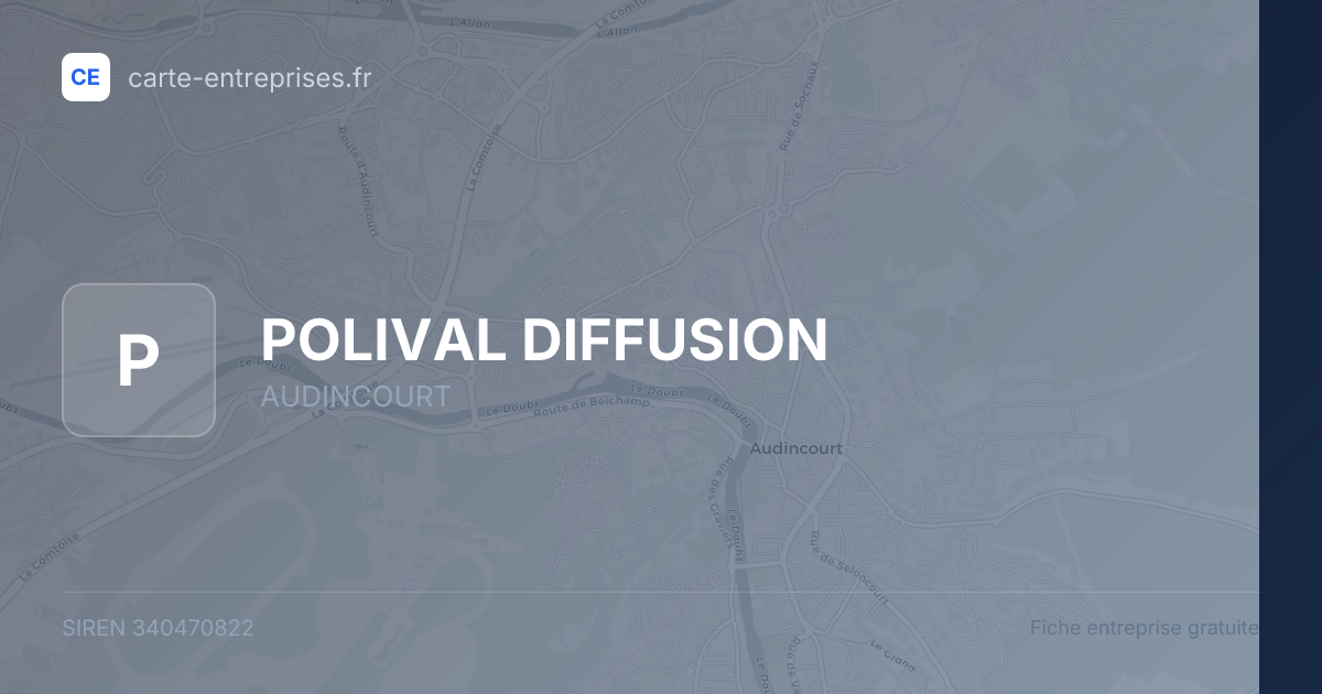POLIVAL DIFFUSION — 340470822 — fiche entreprise