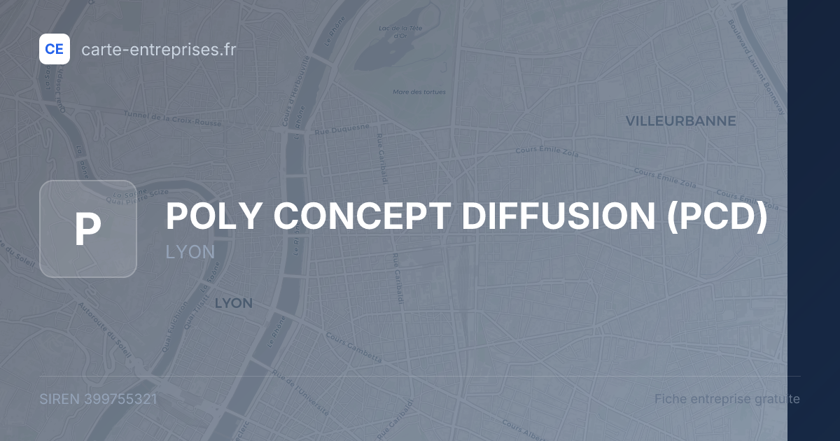 POLY CONCEPT DIFFUSION (PCD) — 399755321 — fiche entreprise