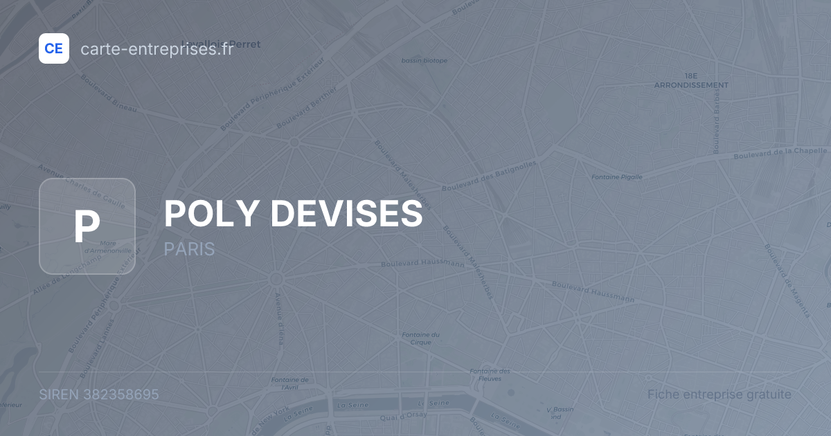 POLY DEVISES — 382358695 — fiche entreprise