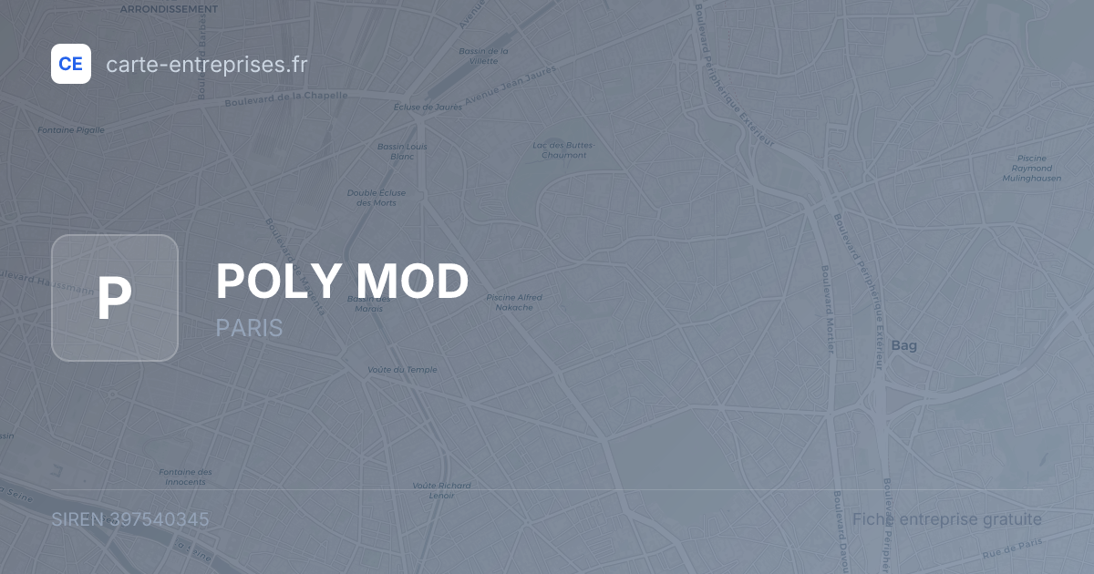 POLY MOD — 397540345 — fiche entreprise
