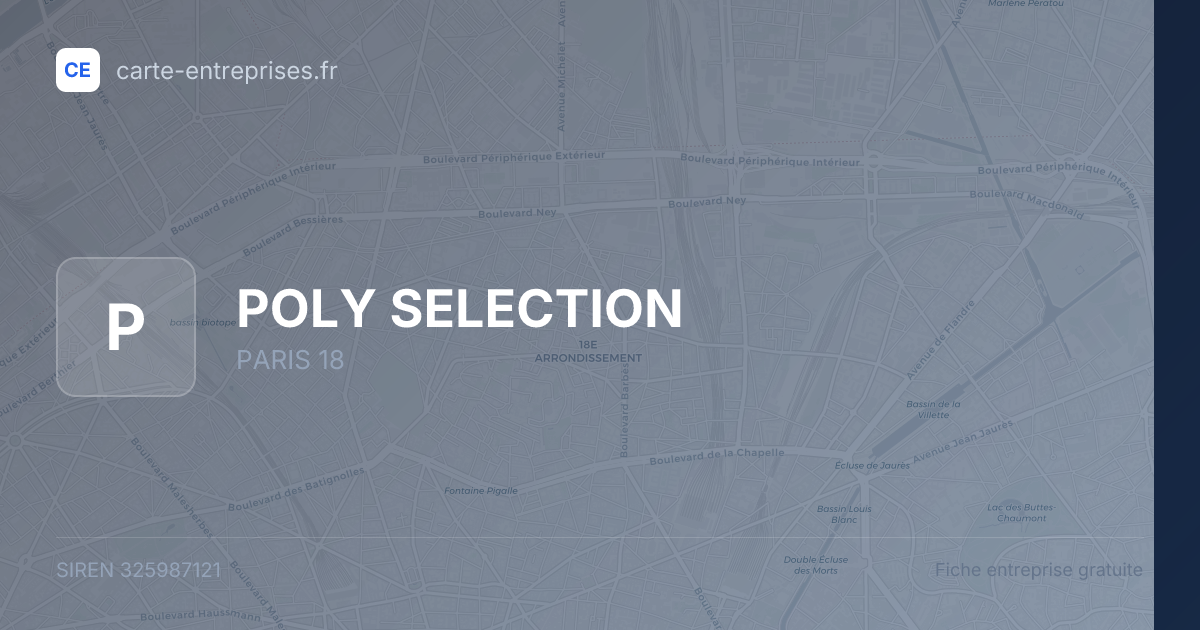 POLY SELECTION — 325987121 — fiche entreprise