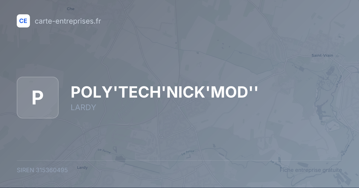 POLY'TECH'NICK'MOD'' — 315360495 — fiche entreprise