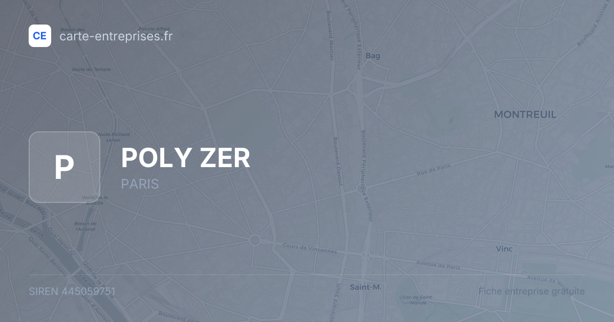 POLY ZER — 445059751 — fiche entreprise