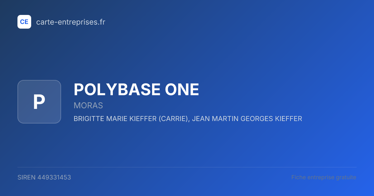 POLYBASE ONE — 449331453 — fiche entreprise