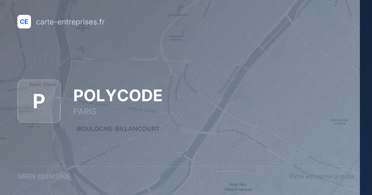 POLYCODE — 352142806 — fiche entreprise