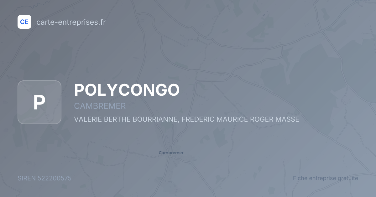 POLYCONGO — 522200575 — fiche entreprise