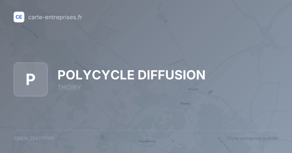 POLYCYCLE DIFFUSION — 394771190 — fiche entreprise