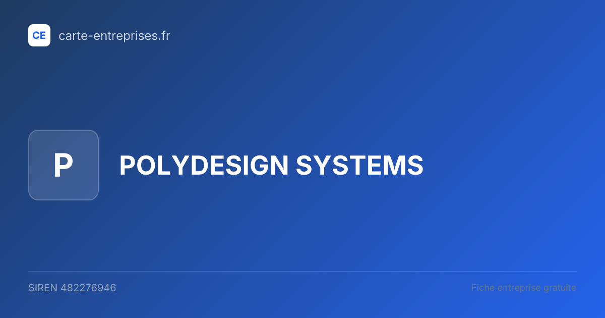 POLYDESIGN SYSTEMS — 482276946 — fiche entreprise