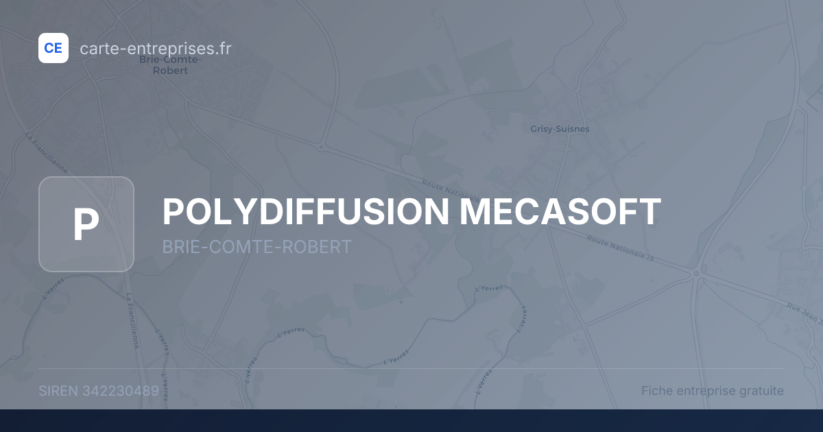 POLYDIFFUSION MECASOFT — 342230489 — fiche entreprise