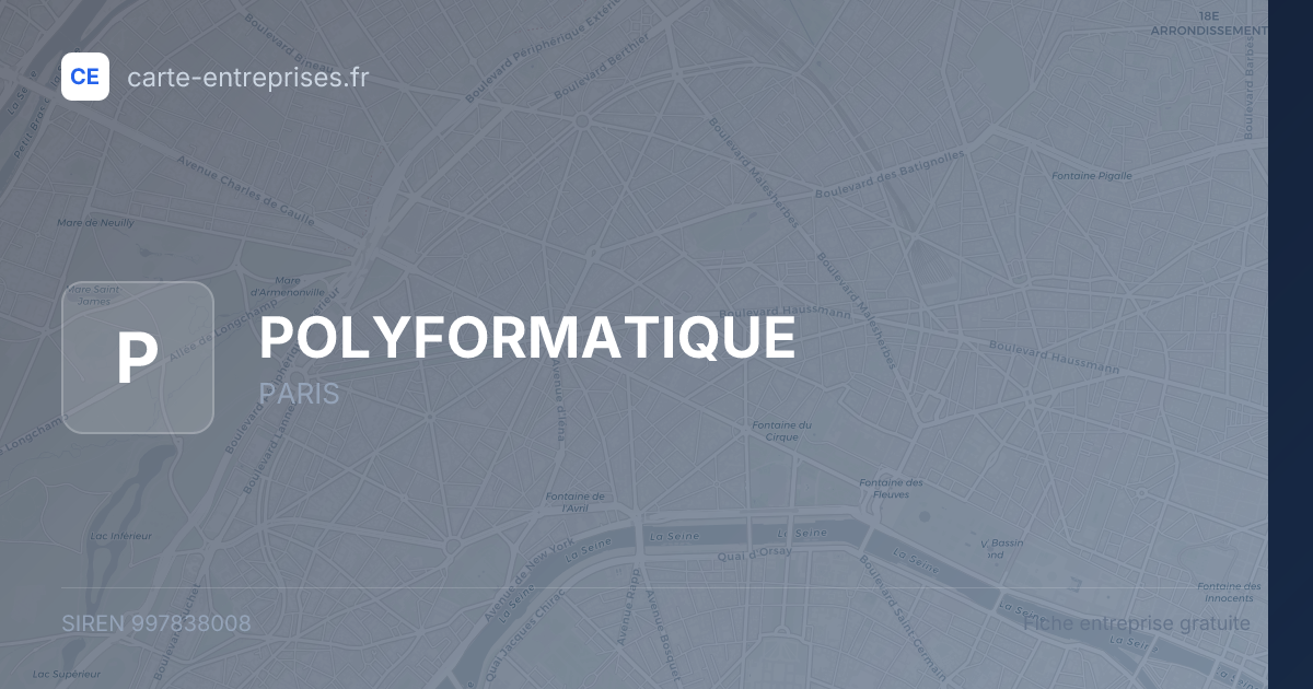 POLYFORMATIQUE — 997838008 — fiche entreprise