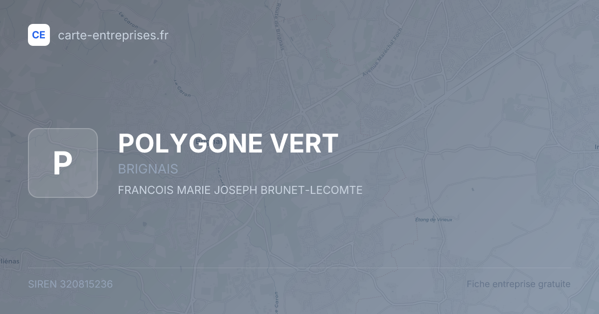POLYGONE VERT — 320815236 — fiche entreprise