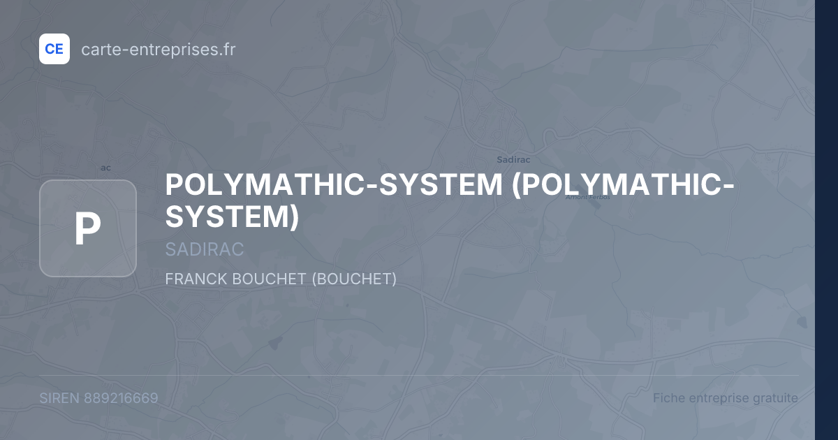 POLYMATHIC-SYSTEM — 889216669 — fiche entreprise