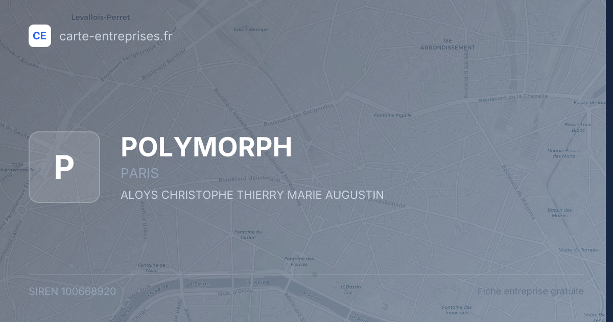 POLYMORPH — 100668920 — fiche entreprise