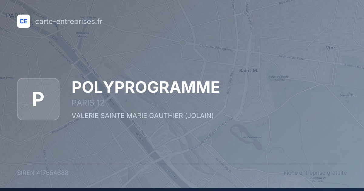 POLYPROGRAMME — 417654688 — fiche entreprise
