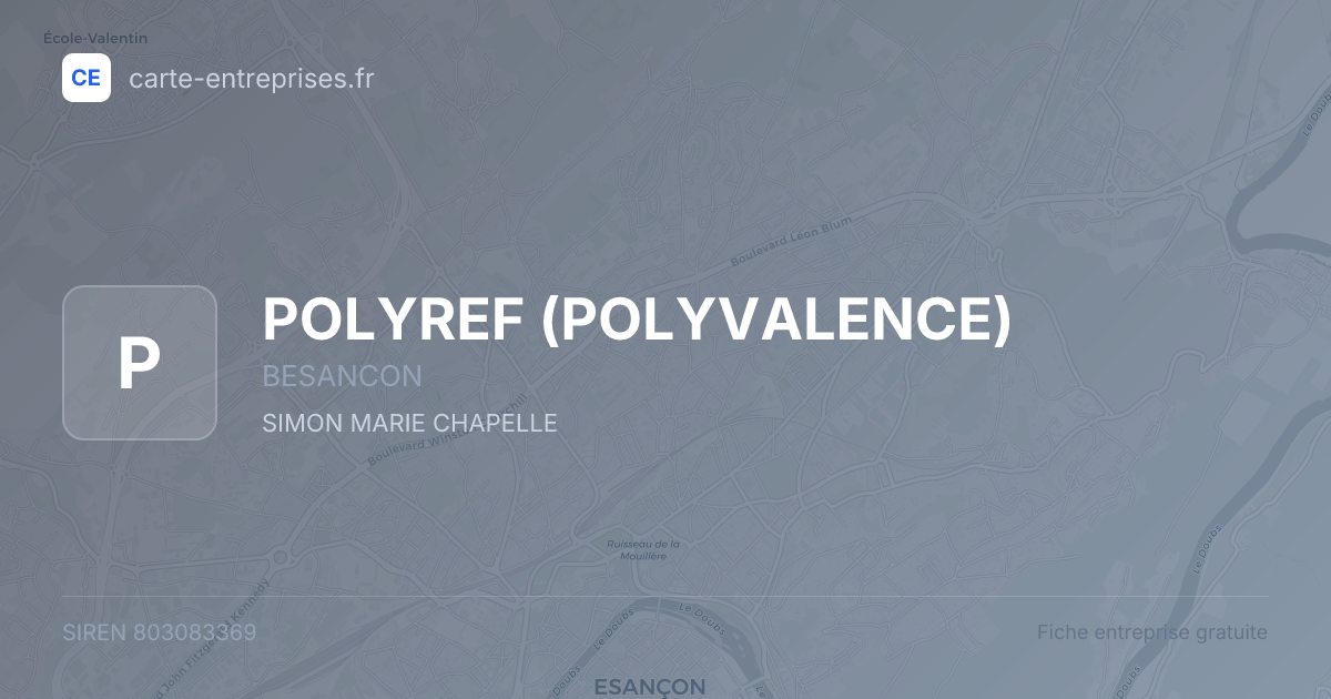 POLYREF (POLYVALENCE) — 803083369 — fiche entreprise
