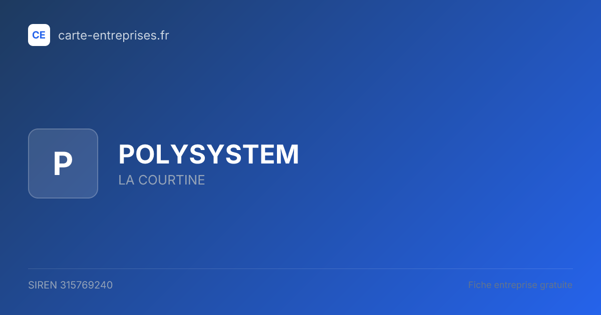 POLYSYSTEM — 315769240 — fiche entreprise