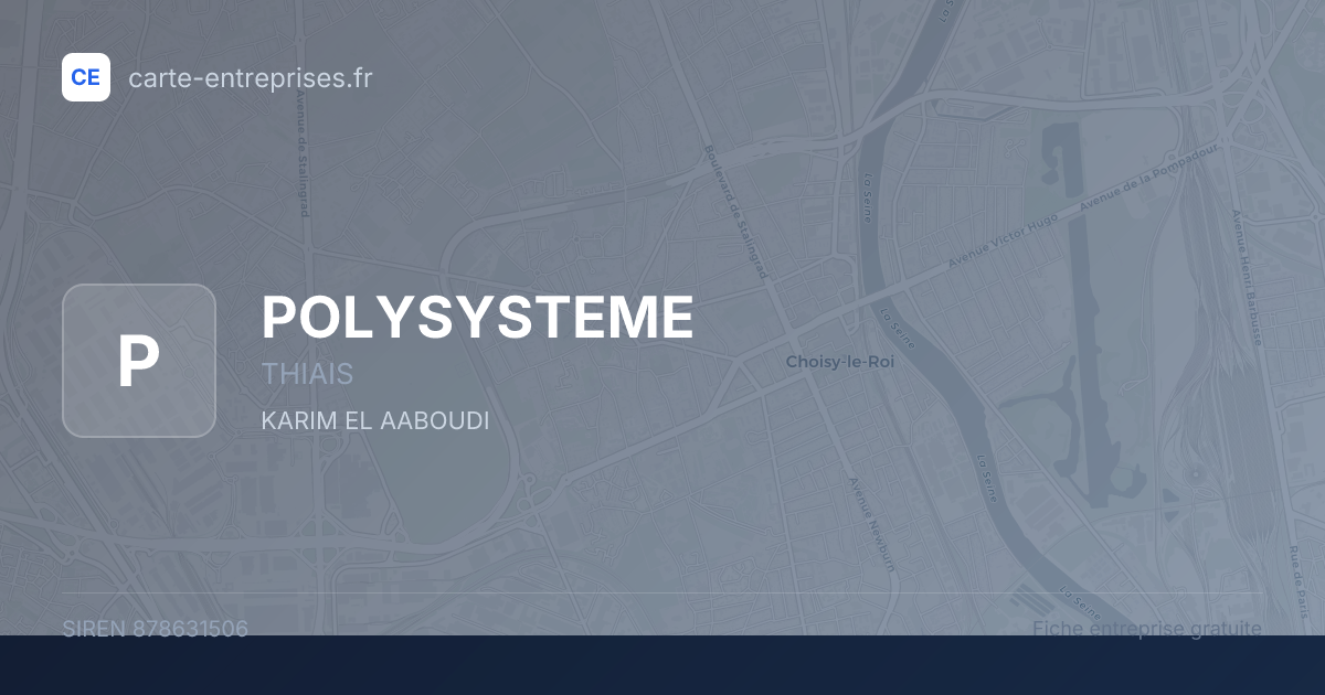 POLYSYSTEME — 878631506 — fiche entreprise