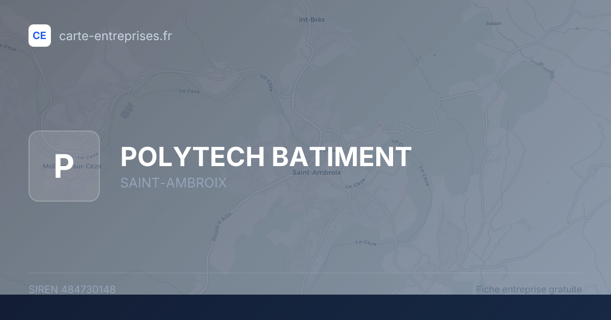 POLYTECH BATIMENT — 484730148 — fiche entreprise