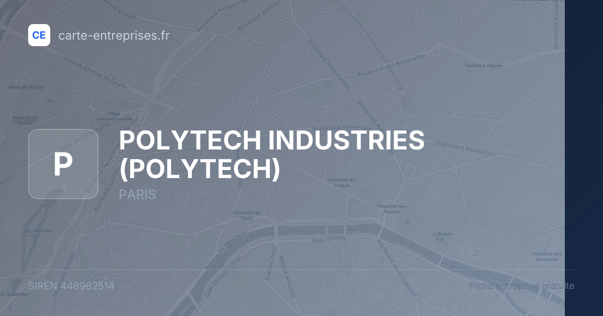 POLYTECH INDUSTRIES (POLYTECH) — 448962514 — fiche entreprise