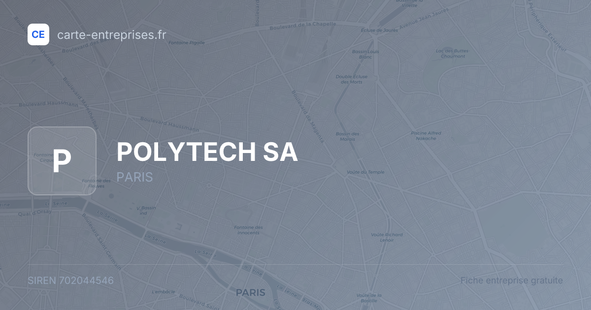 POLYTECH SA — 702044546 — fiche entreprise