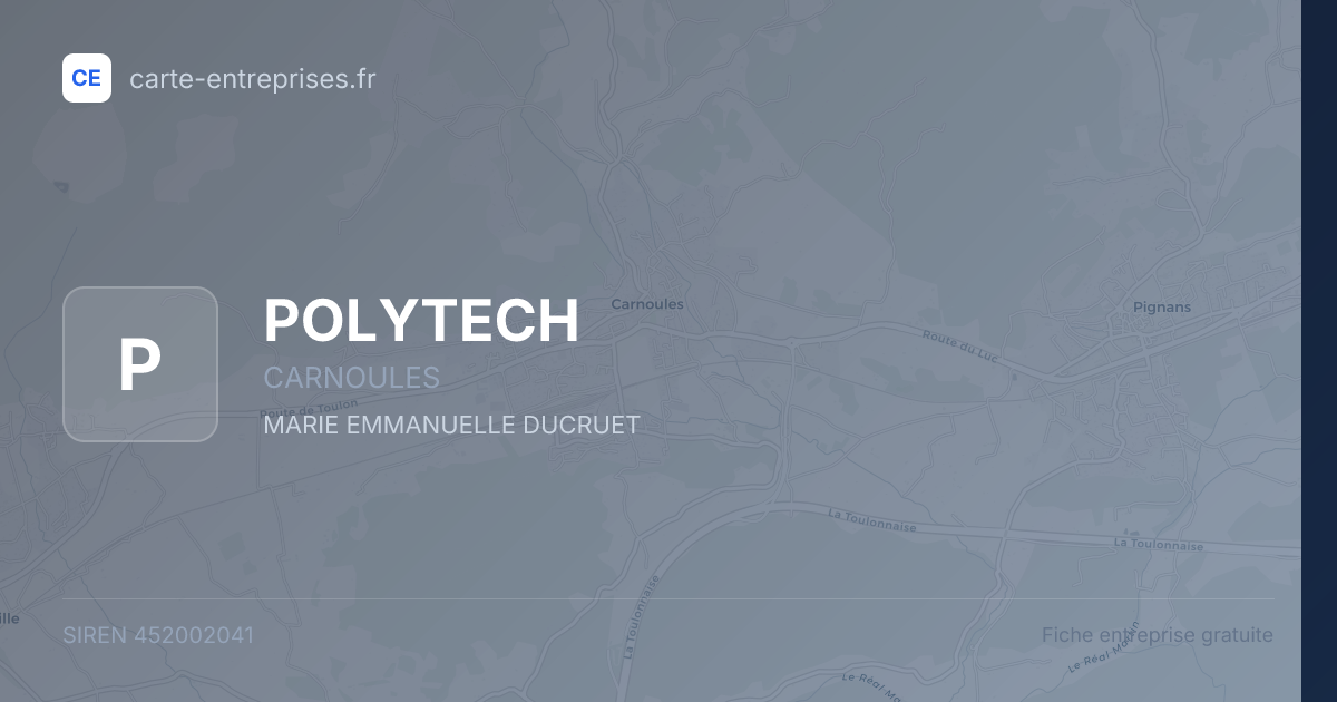 POLYTECH — 452002041 — fiche entreprise