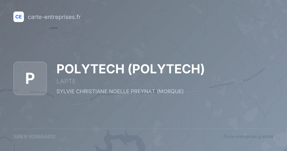 POLYTECH — 928884402 — fiche entreprise