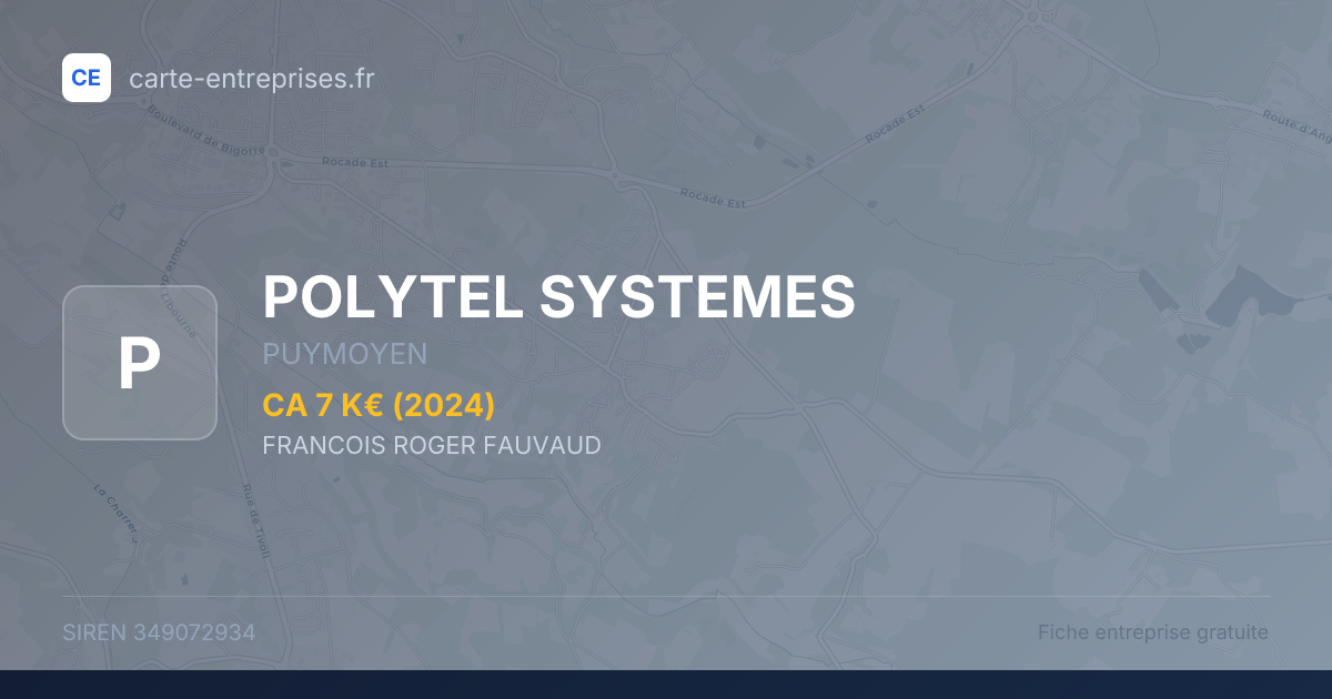 POLYTEL SYSTEMES — 349072934 — fiche entreprise